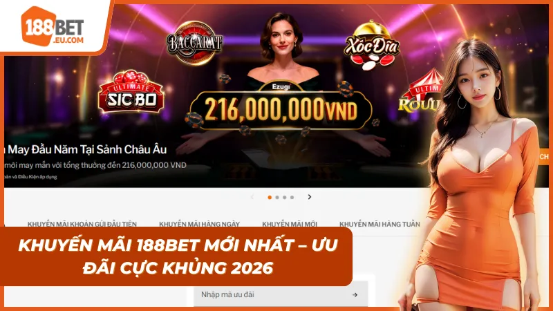 Khuyến mãi 188BET mới nhất với ưu đãi hấp dẫn 2026
