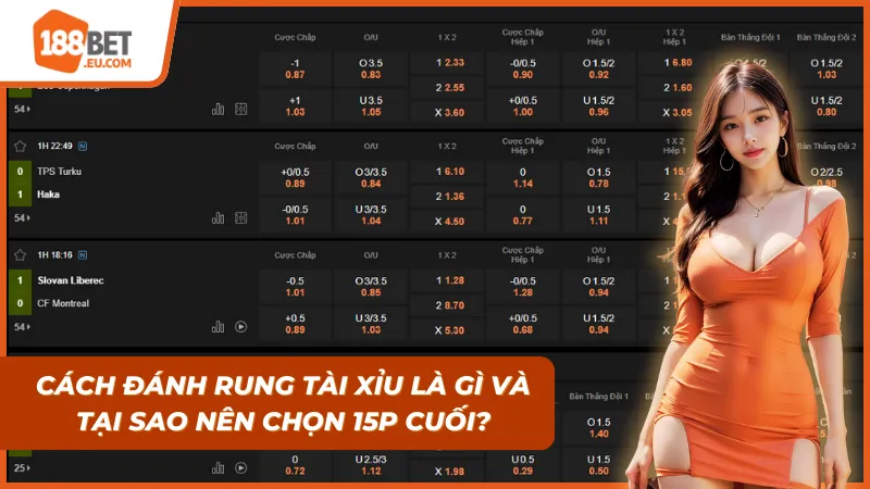 Giao diện minh họa cách đánh rung tài xỉu 188BET